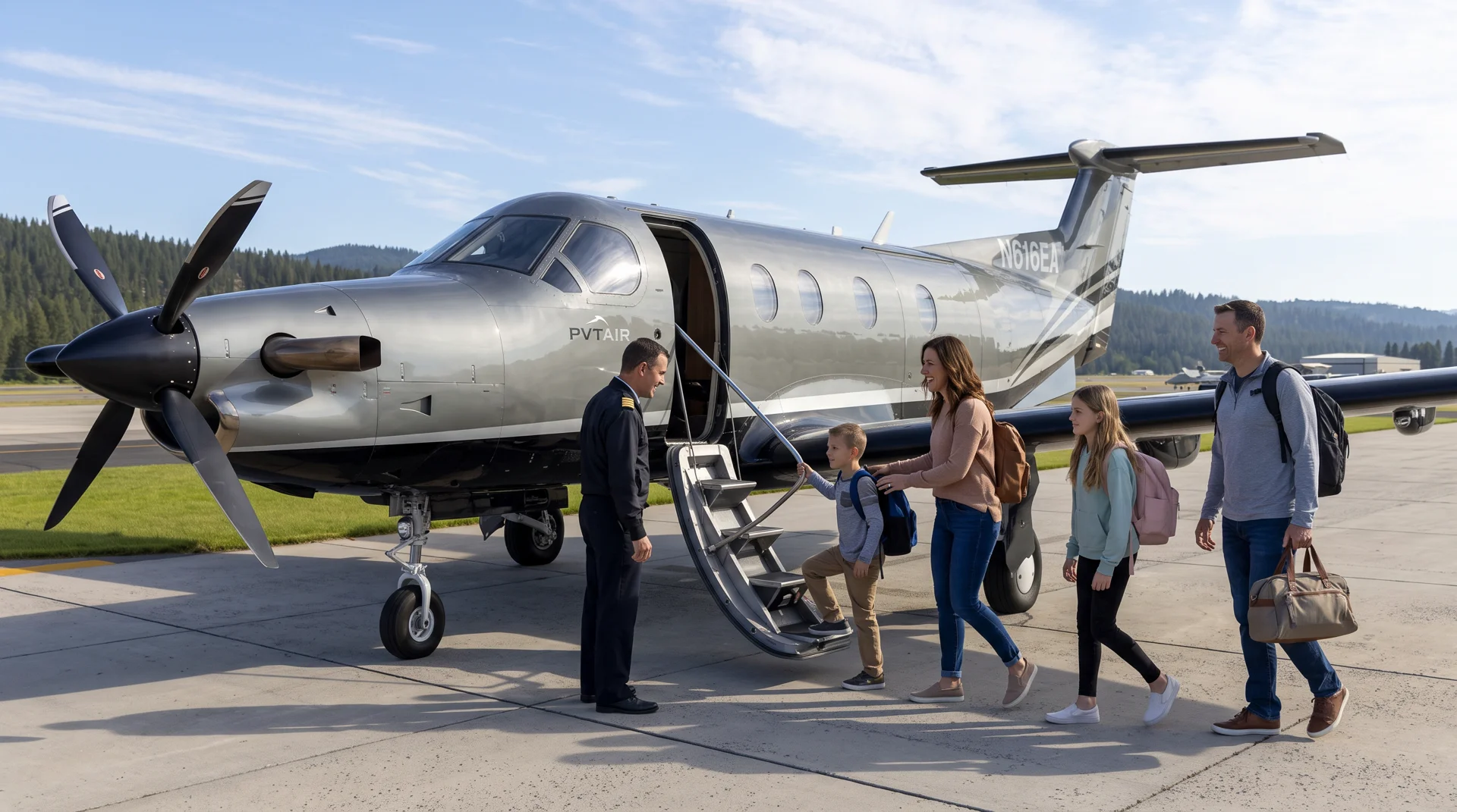family's first trip on private air charter